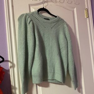 Fuzzy and warm green sweater